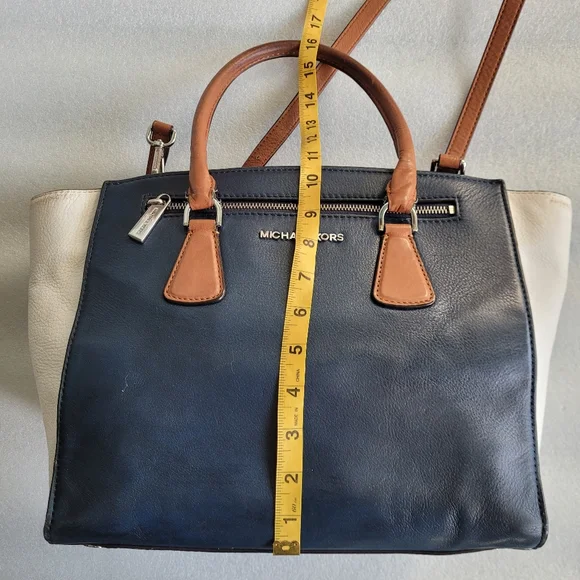 Michael Kors Large Sophie Zip Top Satchel Colorblock Leather With Strap - Picture 14 of 15
